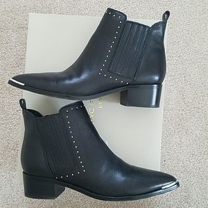 Marc Fisher Black Ankle Boots with Silver Accents